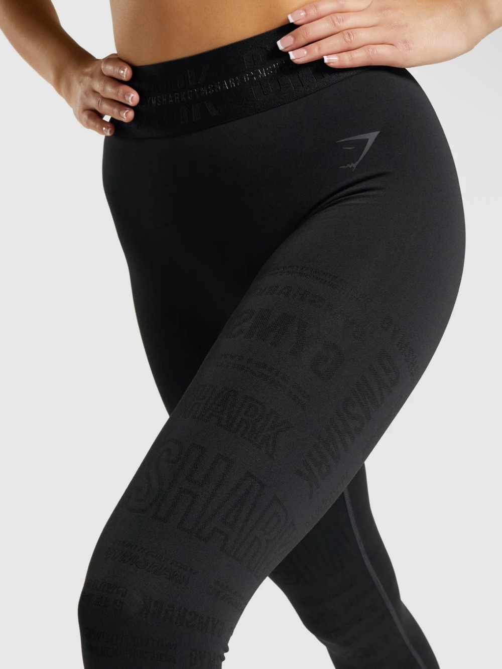 Gymshark Black Seamless High-Rise Logo Leggings